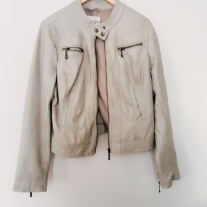Tan leather jacket